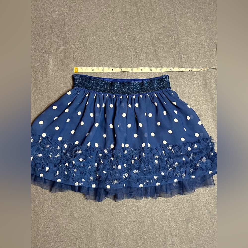 🌟❣️4/$10❣️🌟Girls Sz 5/6 Blue pokadot skirt